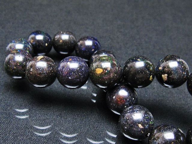 パワーストーン 天然石 ブラックオパールブレスレット 12mm [T249-4336]2枚目