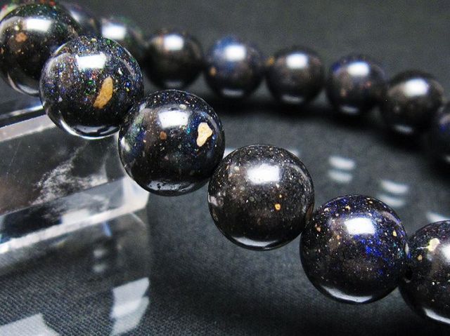パワーストーン 天然石 ブラックオパールブレスレット 12mm [T249-4336]3枚目
