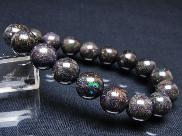 パワーストーン 天然石 ブラックオパールブレスレット 12mm