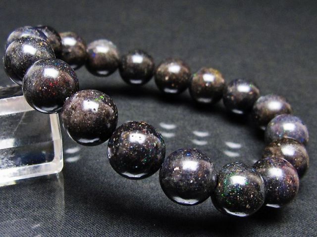 パワーストーン 天然石 ブラックオパールブレスレット 11mm [T249-4716]