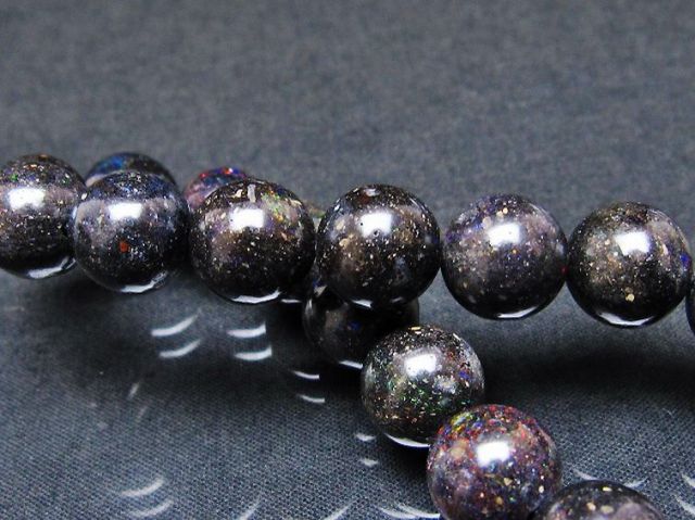 パワーストーン 天然石 ブラックオパールブレスレット 11mm [T249-4798]