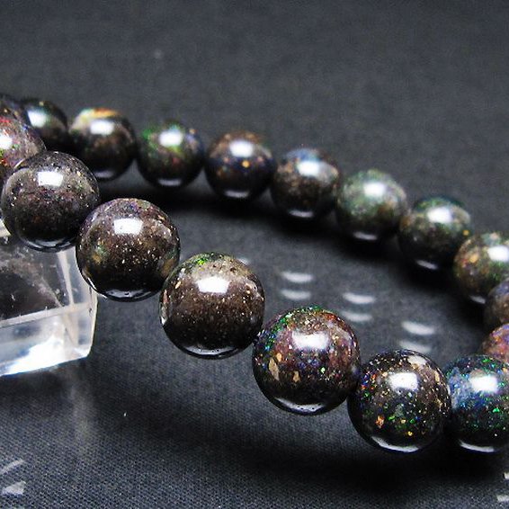 ブラックオパールブレスレット 10mm [T249-4842]