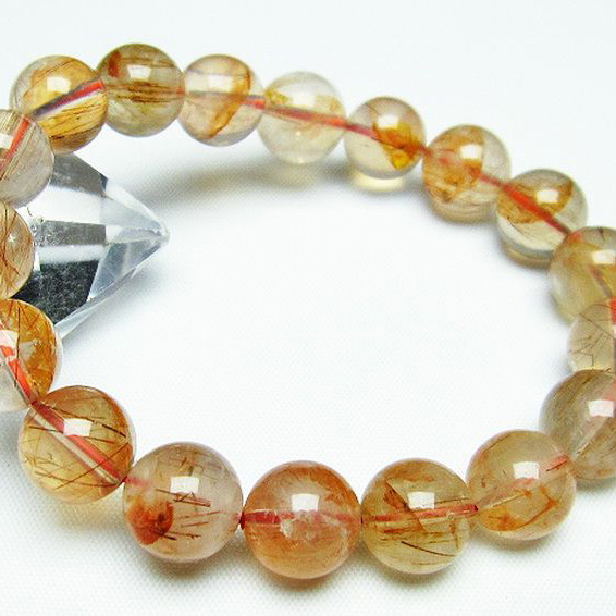 トルマリンインクォーツブレスレット11mm[T251-2965]