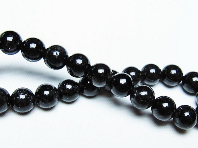 ブラックルチルクォーツブレスレット 8mm [T257-7238]