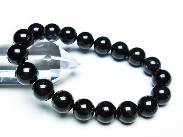 ブラックルチルクォーツブレスレット 11mm [T257-7260]