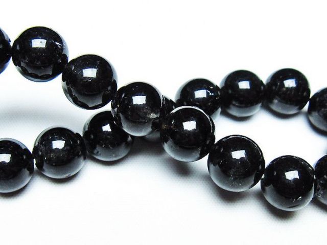 11.7㎜　ブラックルチルクォーツブレスレット ブラックルチルクォーツブレスレット7mm[T257-4180]