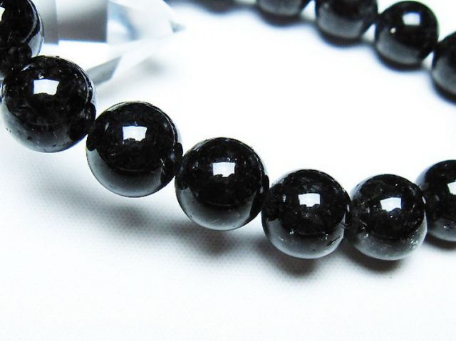 ブラックルチルクォーツブレスレット 11mm [T257-7279]