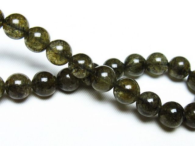 ブラックルチルクォーツブレスレット 8mm [T257-7404]