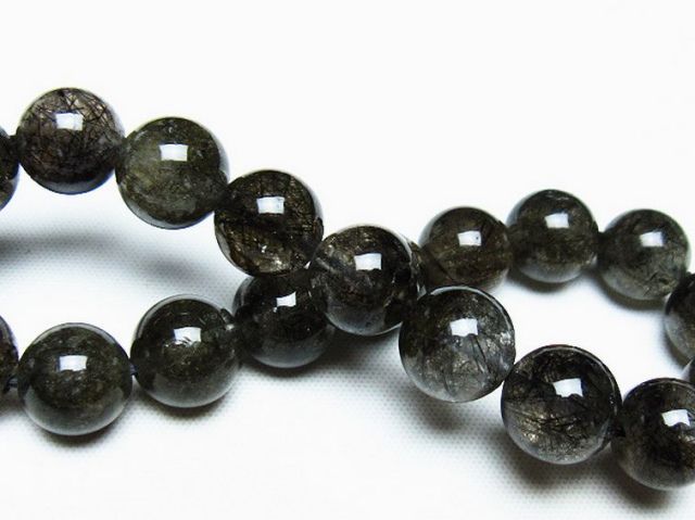 ブラックルチルクォーツブレスレット 11mm [T257-7500]