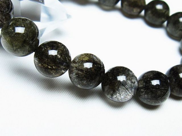 ブラックルチルクォーツブレスレット 11mm [T257-7500]