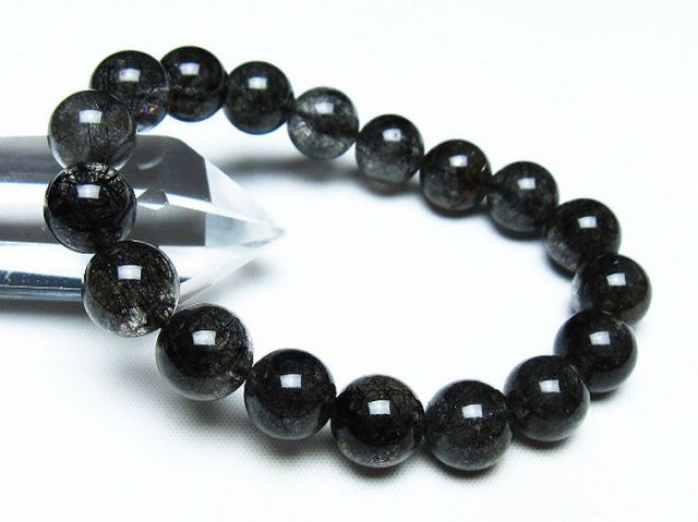 ブラックルチルクォーツブレスレット 11mm [T257-7515]