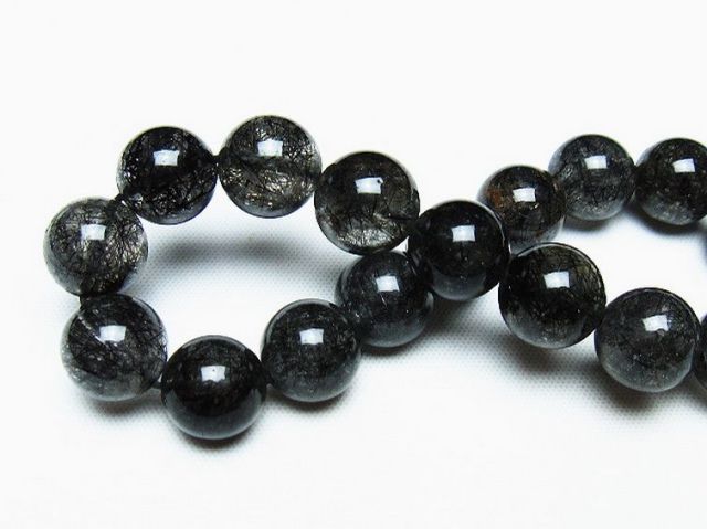 ブラックルチルクォーツブレスレット 11mm [T257-7515]