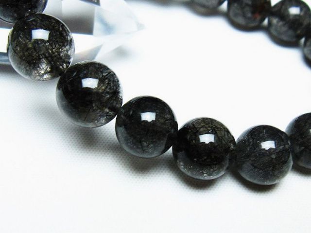 ブラックルチルクォーツブレスレット 11mm [T257-7515]