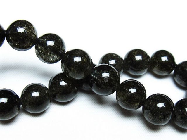 ブラックルチルクォーツブレスレット 10mm [T257-7603]