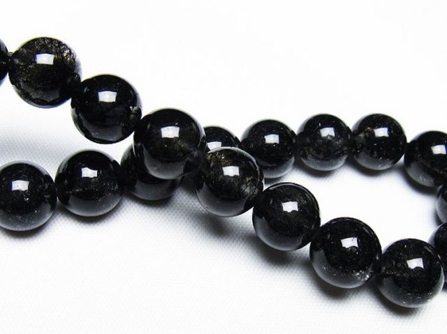 ブラックルチルクォーツブレスレット 9mm [T257-7885]
