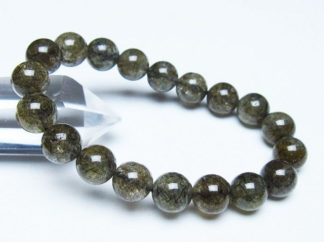 ブラックルチルクォーツブレスレット 10mm [t257-7951]