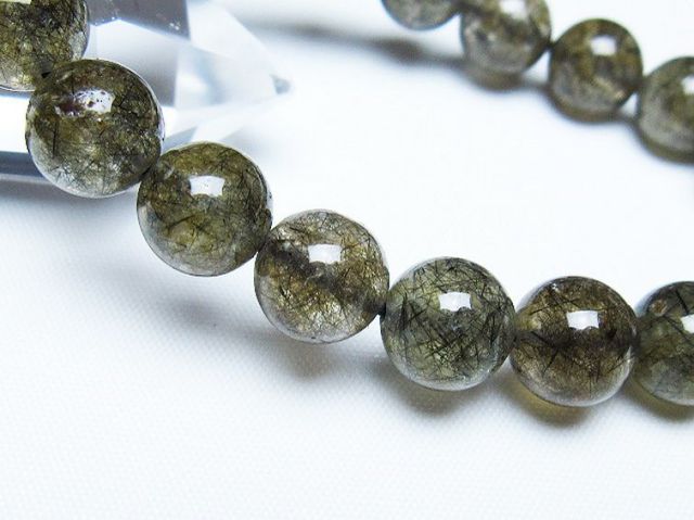 ブラックルチルクォーツブレスレット 10mm [t257-7951]