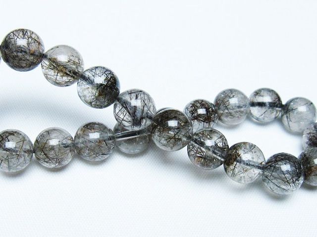 ブラックルチルクォーツブレスレット 9mm [t257-7992]