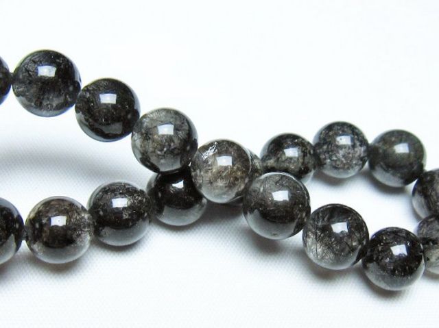 ブラックルチルクォーツブレスレット 10mm [t257-8262]
