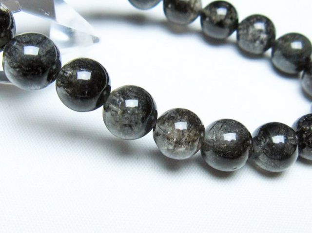 ブラックルチルクォーツブレスレット 10mm [t257-8262]