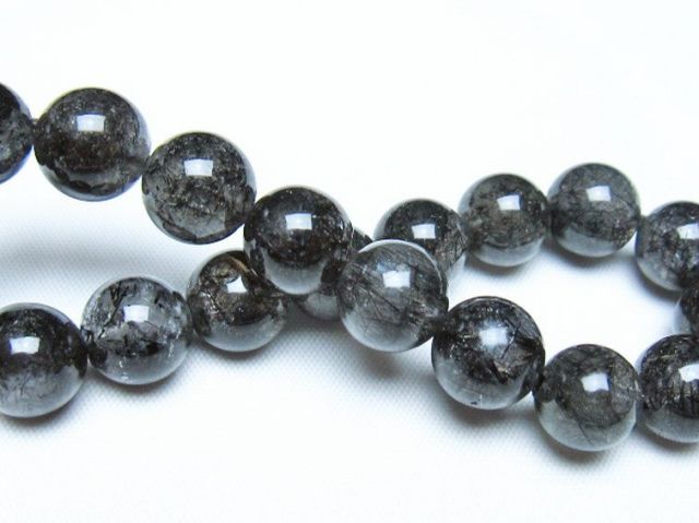 ブラックルチルクォーツブレスレット 11mm [t257-8265]