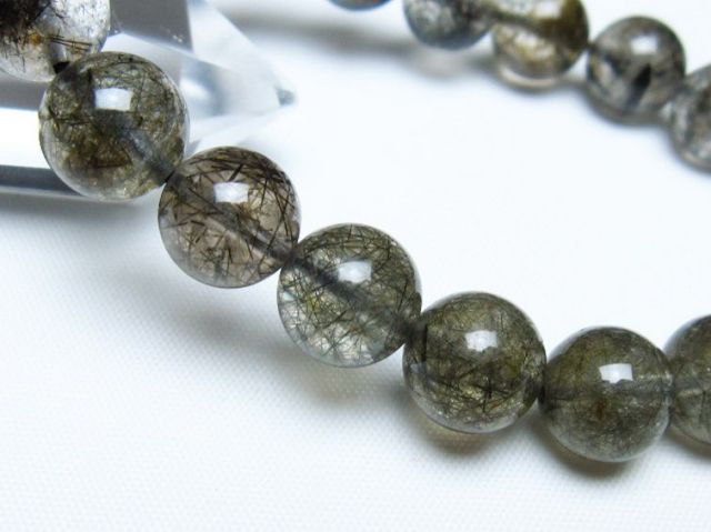 ブラックルチルクォーツブレスレット 11mm [t257-8274]