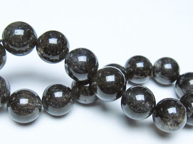 ブラックルチルクォーツブレスレット 13mm [t257-8311]