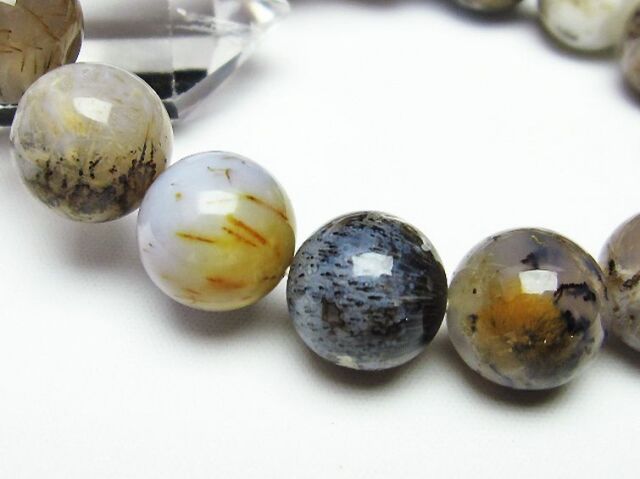 ルチルインアゲート ブレスレット14mm[T258-1742]