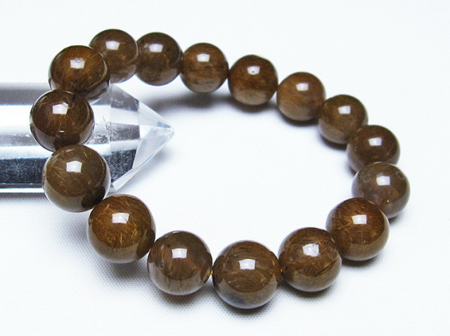 ルチルインアゲート ブレスレット 12mm [T258-1947]