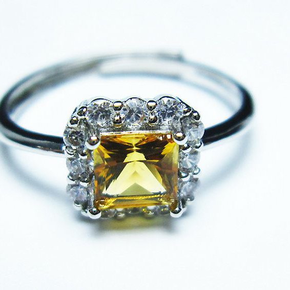 パワーストーン 天然石 シトリン指輪(16号)[T275-22192]