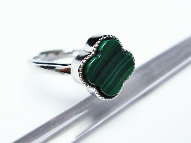 パワーストーン 天然石 マラカイト指輪(15号)[T290-1087]2枚目