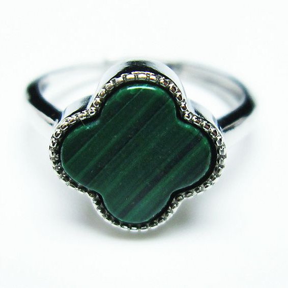 マラカイト指輪(15号)[T290-1542]