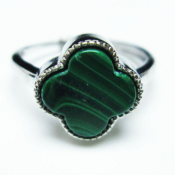 マラカイト指輪(16号)[T290-1551]