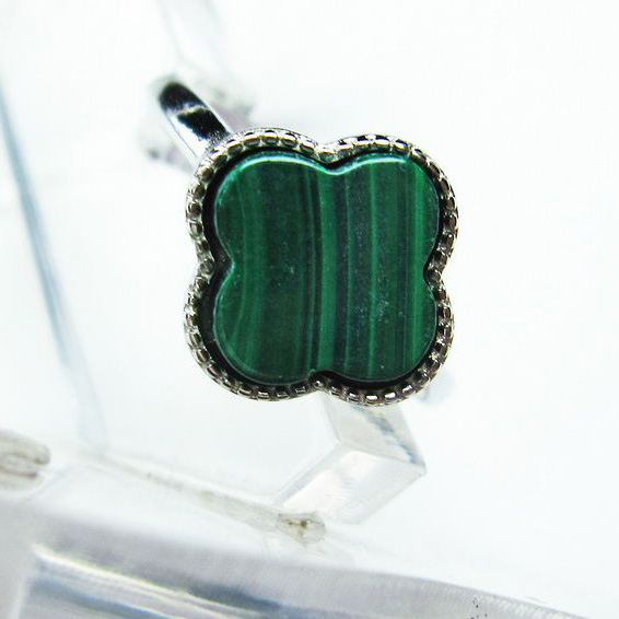 マラカイト指輪(14号)[T290-903]