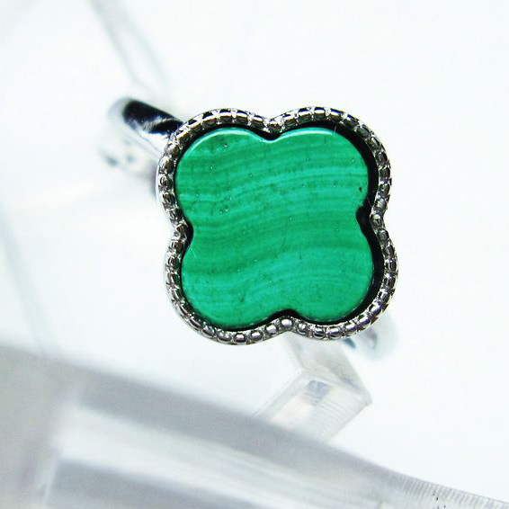 マラカイト指輪(15号)[T290-907]