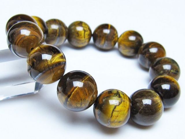 タイガーアイ※黄虎目石ブレスレット 16mm [t30-14329]
