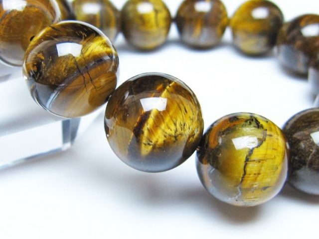 タイガーアイ※黄虎目石ブレスレット 16mm [t30-14329]