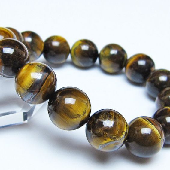タイガーアイ※黄虎目石ブレスレット 14mm [t30-14348]