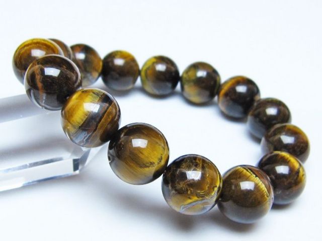 タイガーアイ※黄虎目石ブレスレット 14mm [t30-14348]