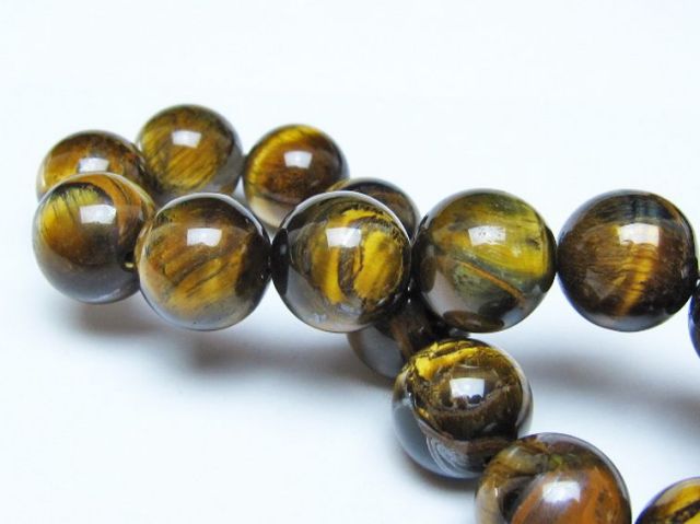タイガーアイ※黄虎目石ブレスレット 14mm [t30-14348]