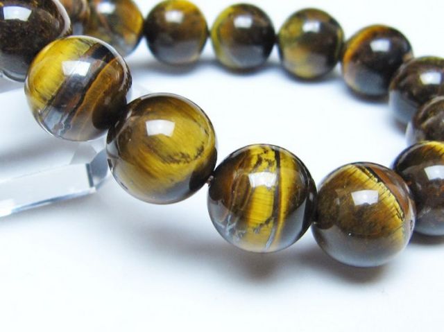 タイガーアイ※黄虎目石ブレスレット 14mm [t30-14348]