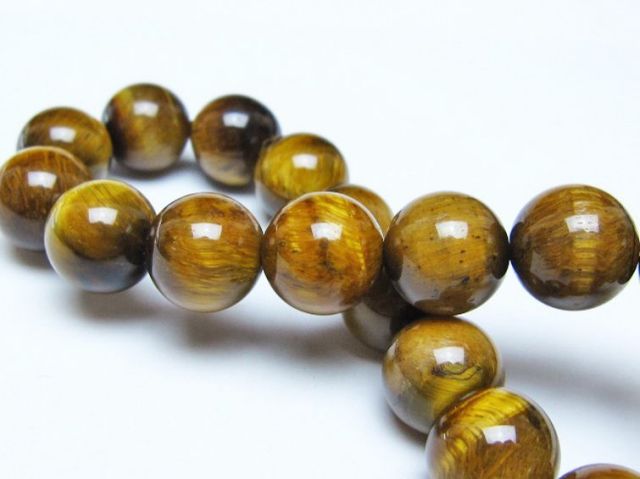 タイガーアイ※黄虎目石ブレスレット 12mm [t30-14366]