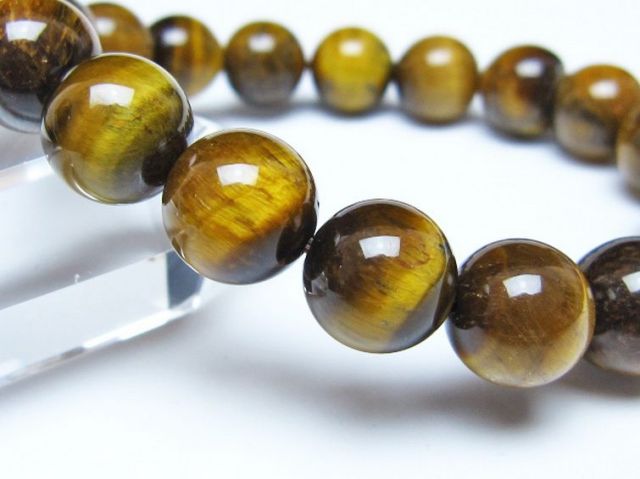タイガーアイ※黄虎目石ブレスレット 12mm [t30-14366]