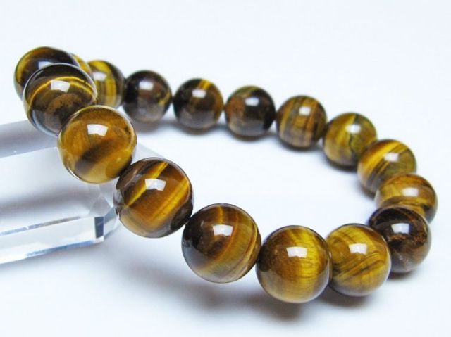 タイガーアイ※黄虎目石ブレスレット 12mm [t30-14383]