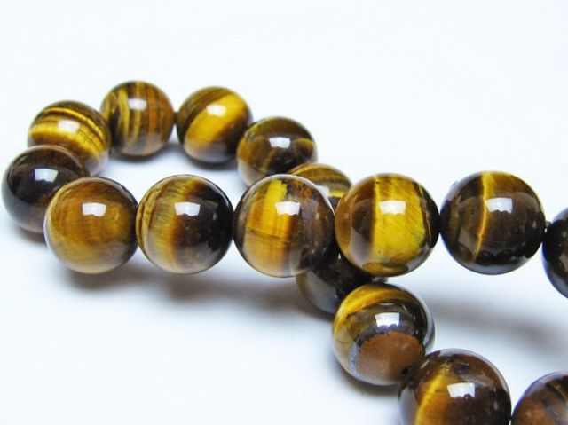タイガーアイ※黄虎目石ブレスレット 12mm [t30-14383]