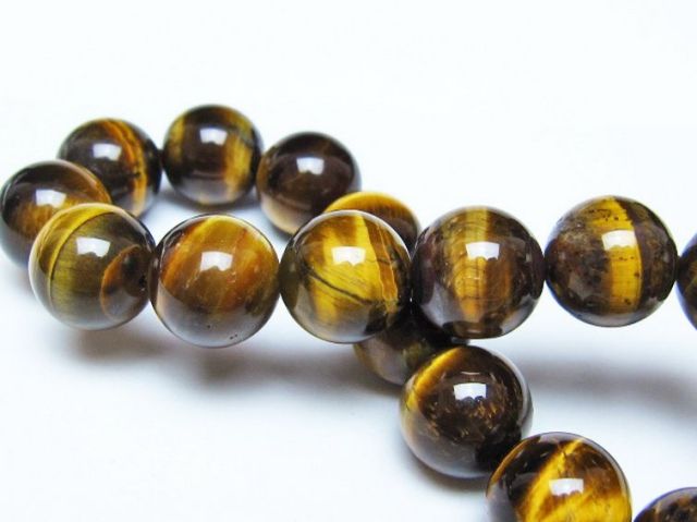 タイガーアイ※黄虎目石ブレスレット 12mm [t30-14405]