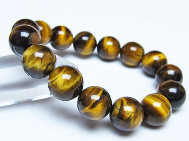 タイガーアイ※黄虎目石ブレスレット 14mm [t30-14425]