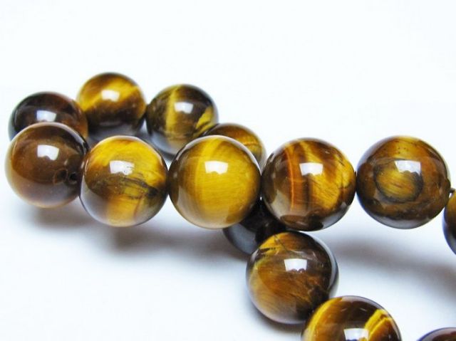 タイガーアイ※黄虎目石ブレスレット 14mm [t30-14425]