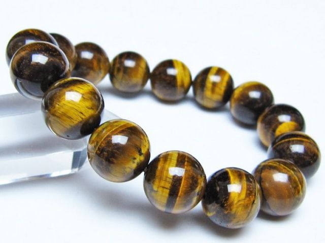 タイガーアイ※黄虎目石ブレスレット 15mm [t30-14430]