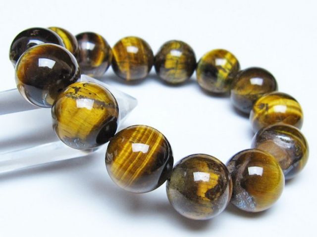 タイガーアイ※黄虎目石ブレスレット 16mm [t30-14444]